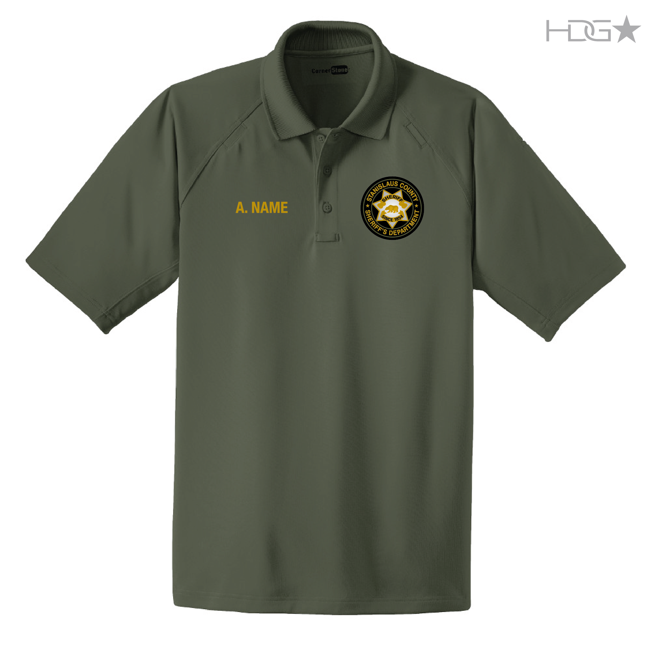 Stanislaus County HDG Green Tactical Staff Tactical Polo Clerical OD | Sheriff